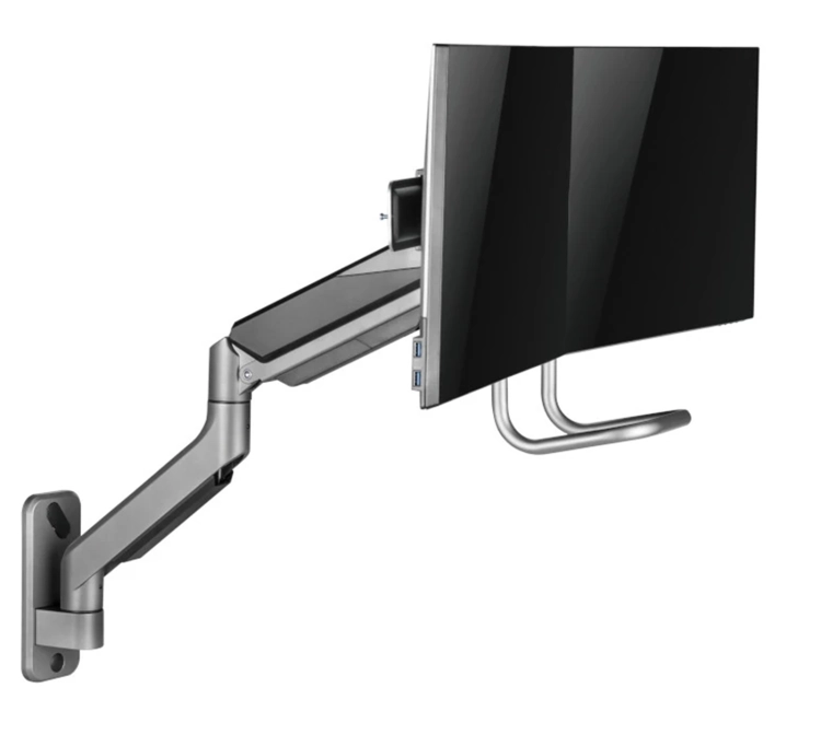 Stojak do 2 monitorów o przekątnych 17-32 cale, montowany do ściany SolidHand-DMW02