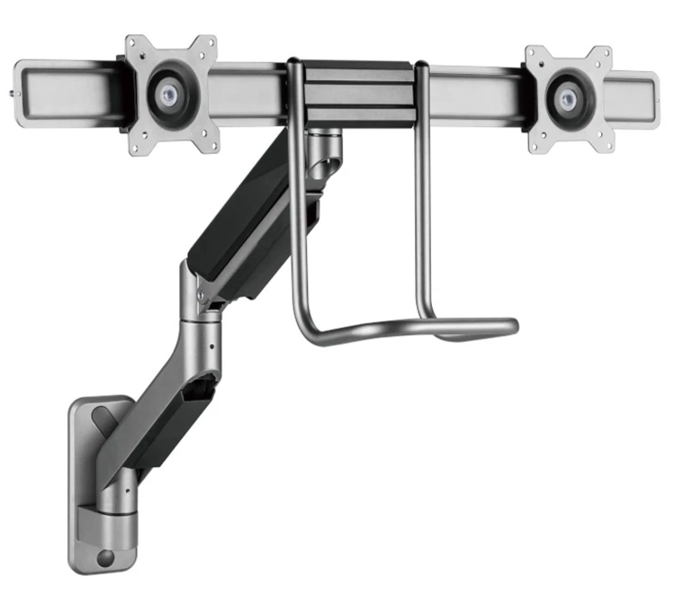 Uchwyt do ściany na dwa monitory 17-32 cale, regulowany sprężyną gazową SolidHand-DMW02