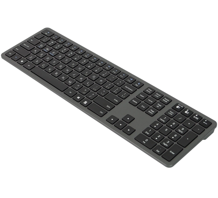 Rosyjska klawiatura z cyrylicą do laptopa, Bluetooth i numpad, układ QWERTY typerCLAW-BC140GR