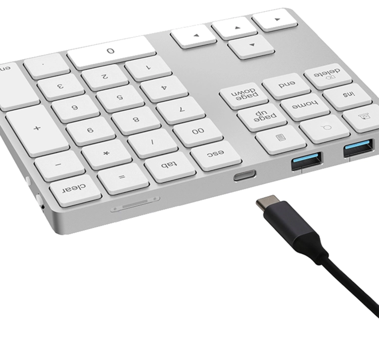 Dodatkowa klawiatura do laptopa, blok numeryczny z Bluetooth i 2x HUB USB typerCLAW-BN110