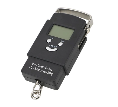 Waga do walizek do 50 kg, mała hakowa na baterie z wyświetlaczem wagPRO-H50C