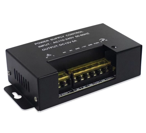 Zasilacz do urządzeń kontroli dostępu z napięciem DC12V i prądem 5A z regulacją czasową SecureEntry-PS20-5A