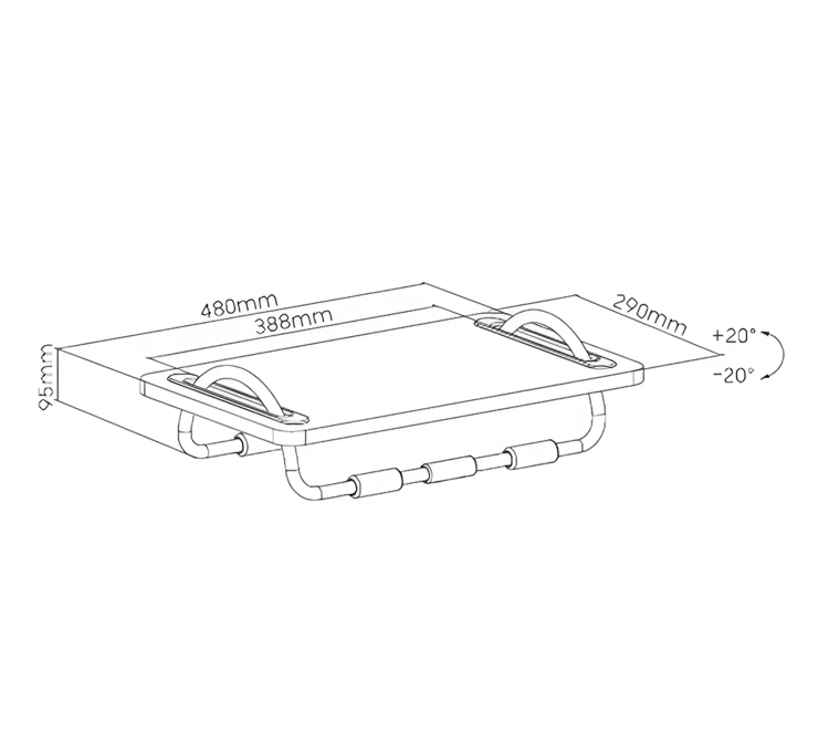 Podnóżek pod biurko biurowy, regulowany, czarny, do 30 kg FeetFleet-07