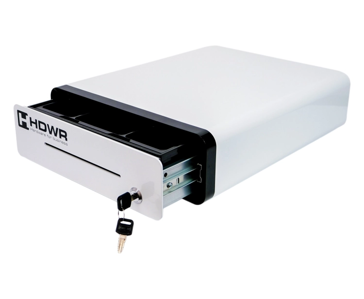 Szuflada kasowa z 5 przegrodami na banknoty i 8 na bilon, kompaktowa securePRO-303WN