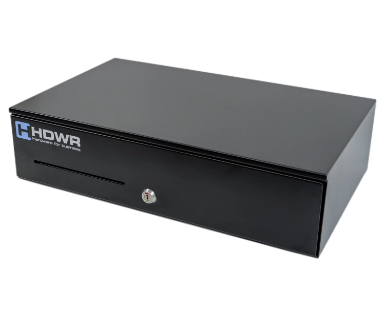 Podłużna szuflada na pieniądze, wysuwana z 8 przegrodami na bilon i 8 na banknoty, pojemna securePRO-495