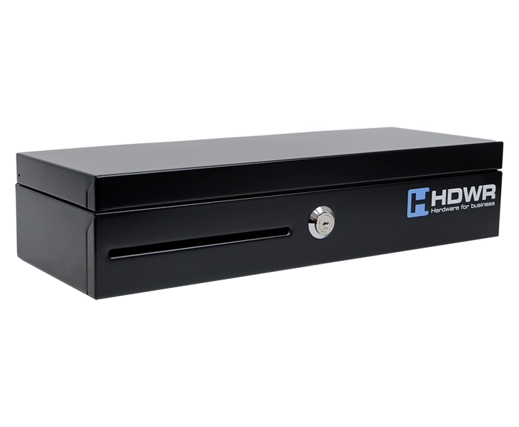 Kasetka na monety i banknoty z wyjmowanym organizerem po 8 przegród, otwierana od góry, podłużna securePRO-460