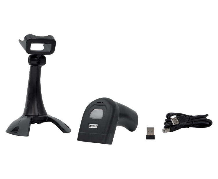 Bezprzewodowy skaner QR z wbudowaną pamięcią i podstawką, WIFI 2.4G i Bluetooth HD2600A