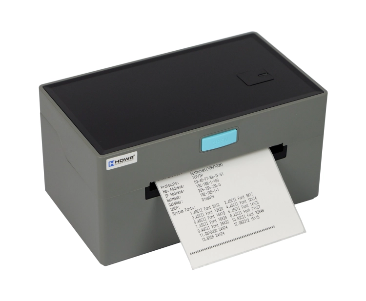 Zestaw drukarka etykiet OPrint-XA200, dyspenser na etykiety OPrint-LSB, skaner kodów QR HD2600A i etykiety termiczne samoprzylepne