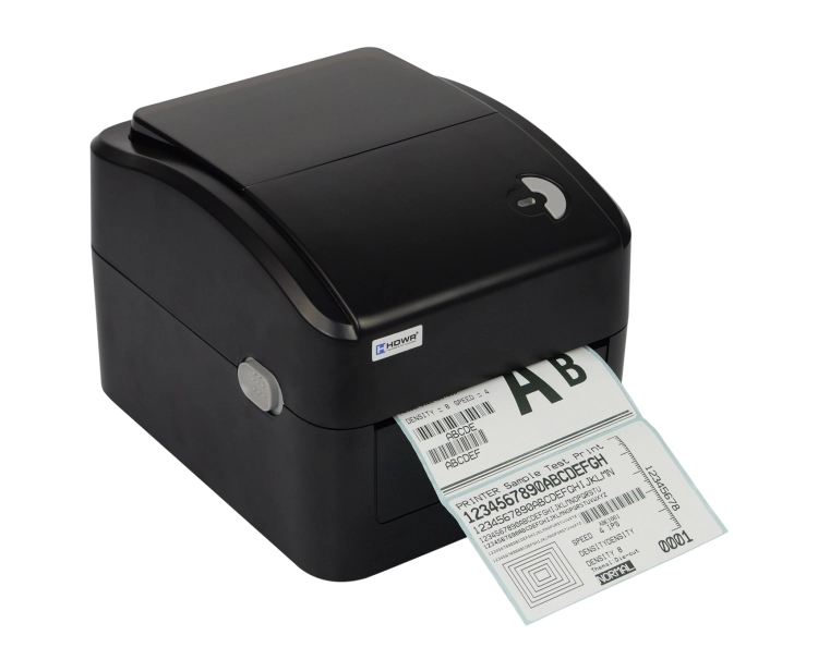Zestaw drukarka etykiet OPrint-XD200N, podajnik do etykiet OPrint-LSB, skaner kodów QR HD2600A i etykiety termiczne
