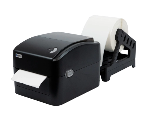 Zestaw drukarka etykiet OPrint-XD200N, stojak na etykiety OPrint-LSB i etykiety termiczne samoprzylepne ETK-100x150-500