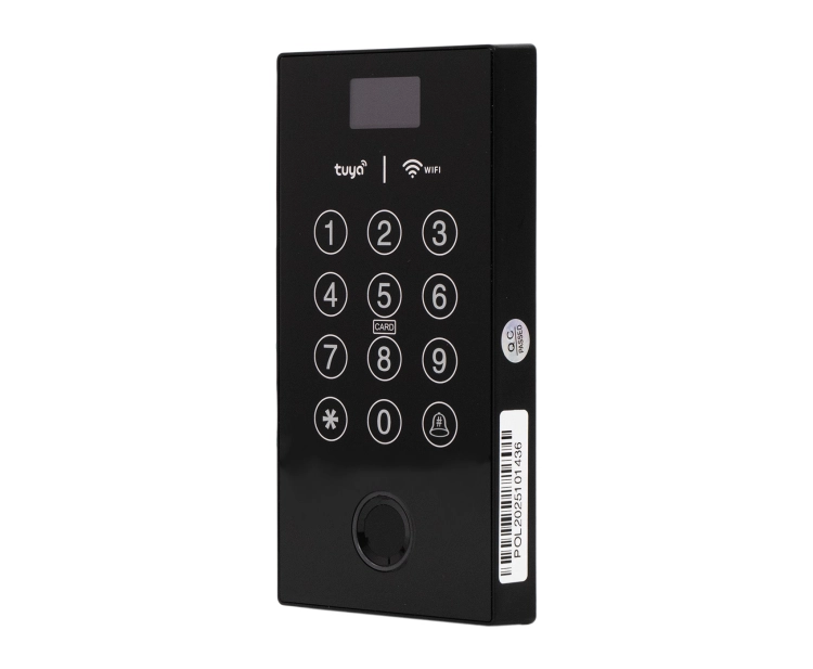 Zamek kodowy do drzwi z weryfikacją na kartę RFID 13,56 mhz, odcisk palca i PIN, ekran i komunikacja WIFI SecureEntry-AC200S