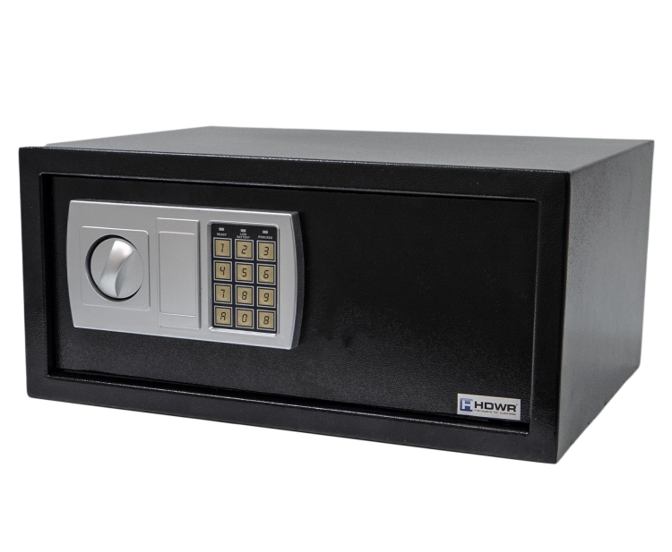 Sejf na kod PIN i klucz do przechowywania, z zamkiem elektronicznym i mechaniczny, stalowy SecureBox-40