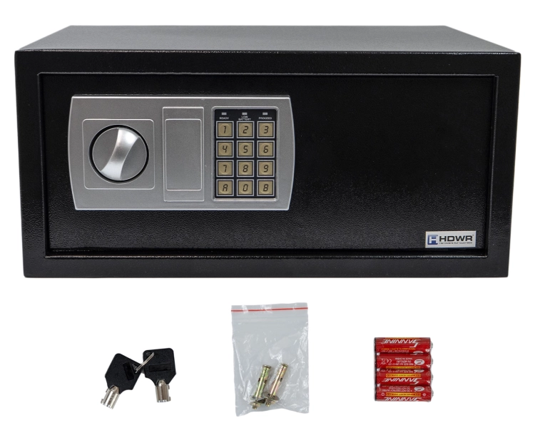 Sejf na pieniądze z zamykany na kod PIN i klucze z elektronicznym panelem i zamkiem mechanicznym SecureBox-40