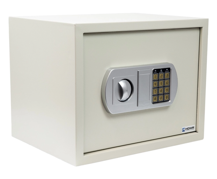 Sejf na pieniądze z zamkiem elektronicznym i mechanicznym, zamykany na kod PIN i na klucz SecureBox-50
