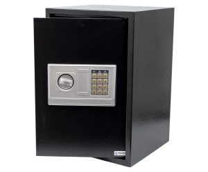 Sejf biurowy na kod PIN i klucz%2C duzy%2C pojemny%2C stalowy z elektronicznym panelem SecureBox 60