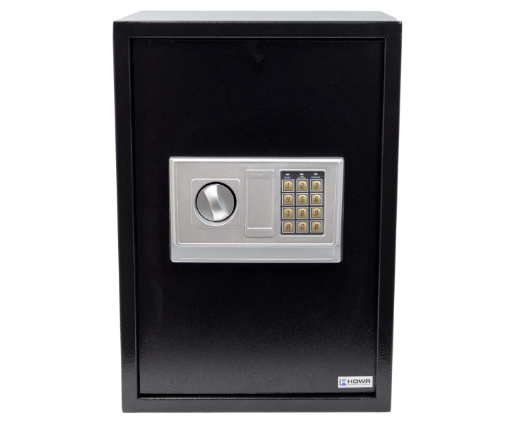 Sejf elektroniczny na pieniądze i dokumenty, stalowy, zamykany na kod PIN i klucz SecureBox-60