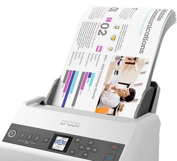 Skaner sieciowy do EZD z podajnikiem automatycznym na 100 arkuszy Epson DS-730N
