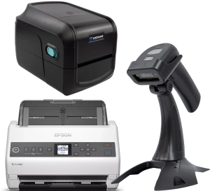 Zestaw EZD RP Standard czytnik kodow 2D HD2600A drukarka etykiet OPrint DA200N skaner dokumentow Epson