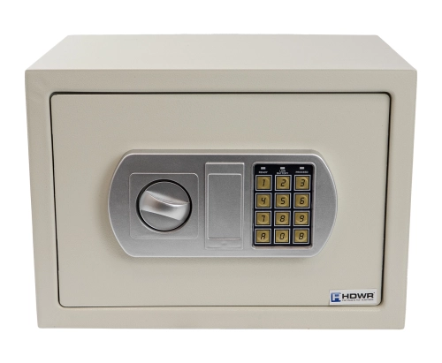 Sejf na pieniądze zamykany na kod PIN i klucz, kompaktowy SecureBox-35