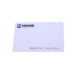 Karta RFID do kontroli dostepu z czestotliwoscia 13%2C56 MHz i logo HDWR%2C zakodowana HD RPC02