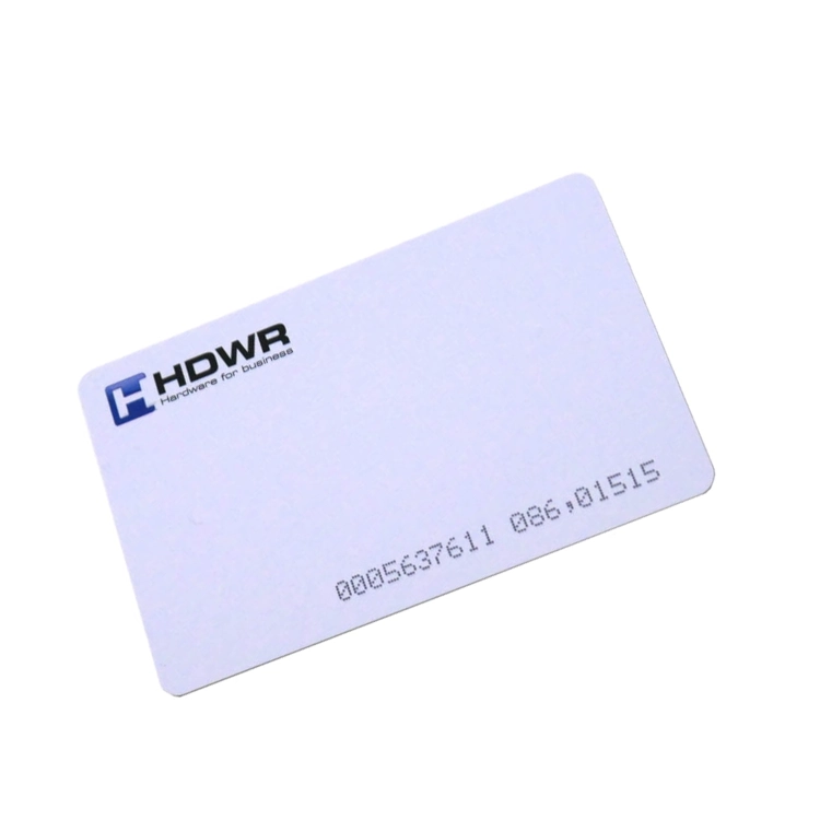 Karta RFID do kontroli dostępu z częstotliwością 13,56 MHz i logo HDWR, zakodowana HD-RPC02