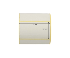 Etykiety termotransferowe do EZD%2C biale o wymiarach 40 x 25 mm na rolce 1000 sztuk ETK TT FI25