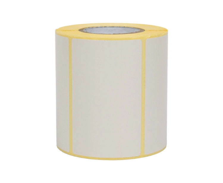Etykiety EZD termotransferowe, białe, papierowe o wymiarach 80 x 50 na rolce 500. sztuk ETK-TT-80x50-FI25-500