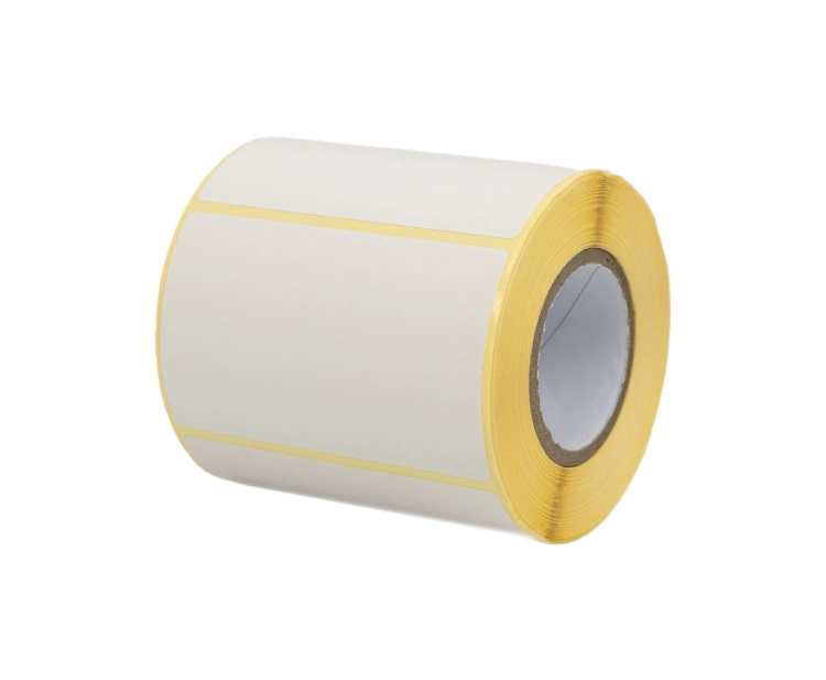 Etykiety EZD termotransferowe, białe, papierowe o wymiarach 80 x 50 na rolce 500. sztuk ETK-TT-80x50-FI25-500