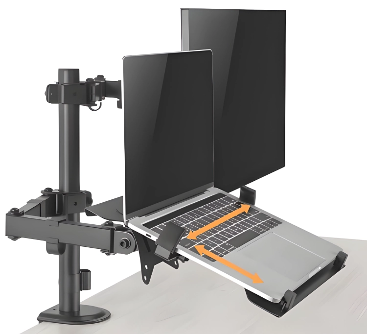 Uchwyt na monitor i laptop 17"-32" i 10"-15,6" SolidHand-AL01M01 w zestawie z adapterem VESA SolidHand-M01 13" - 27"