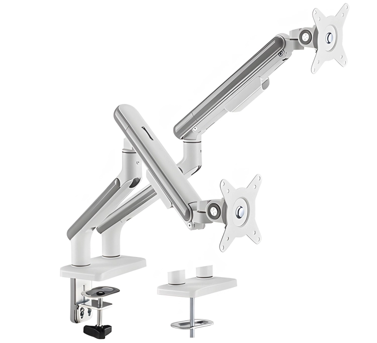 Podwójny uchwyt na monitor do biurka z przekątną 17"-32" SolidHand-FS02 w zestawie z 2x adapter VESA do 13"-27" SolidHand-M01