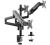 Uchwyt na 3 monitory na biurko 17" - 27" SolidHand-AS03 w zestawie z opaskami kablowymi na rzepy SolidHand-CM01T