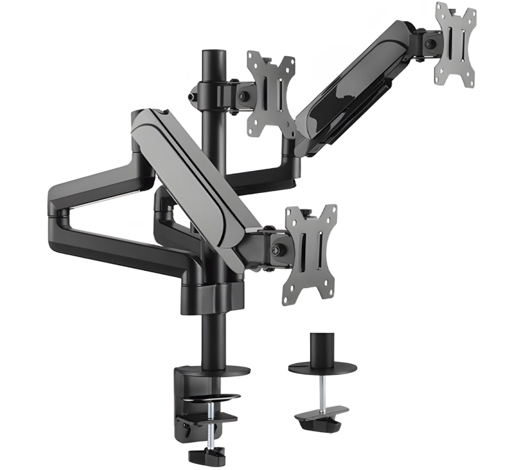 Uchwyt na 3 monitory na biurko 17" - 27" SolidHand-AS03 w zestawie z opaskami kablowymi na rzepy SolidHand-CM01T