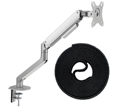 Ramię na monitor, uchwyt biurkowy, 17"-32" SolidHand-DS01 w zestawie z opaskami na przewody na rzep SolidHand-CM01T