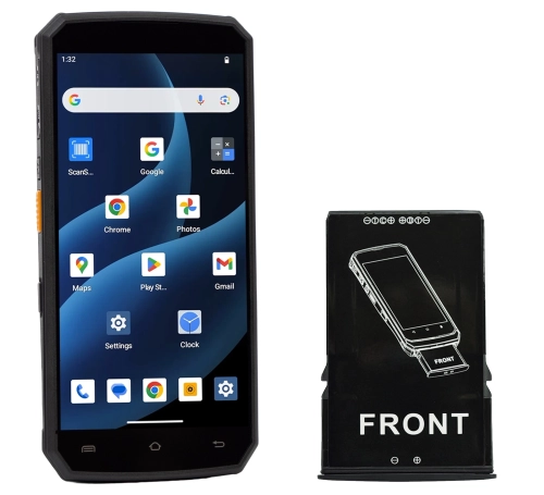 Przenośny terminal mobilny AndroSavvy-200 w zestawie z dodatkową baterią
