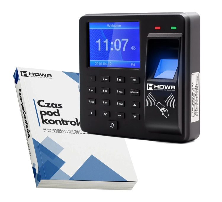 Rejestrator czasu pracy na kartę i brelok RFID 125 kHz w zestawie z e-bookiem "Czas pod kontrolą" i programem ClockSum
