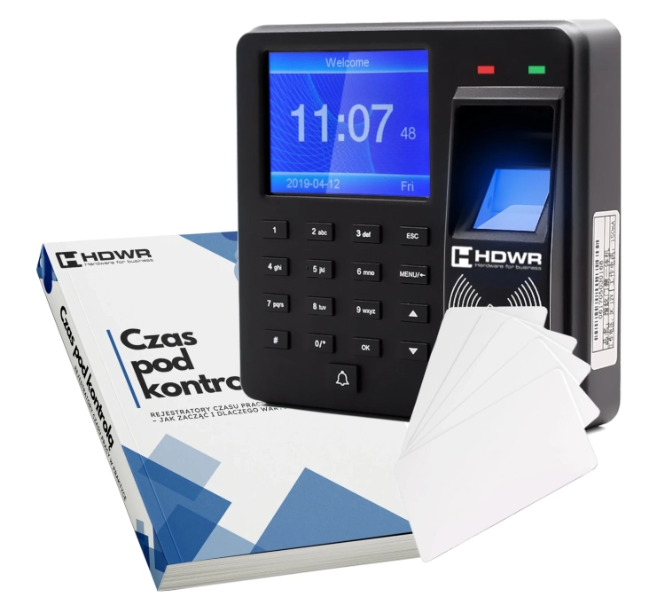 Czytnik godzin pracy CTR10 w zestawie z 15 kartami RFID 125 kHz, e-bookiem "Czas pod kontrolą" i programem ClockSum
