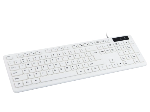 Biała klawiatura przewodowa, klawisze funkcyjne, HDWR typerCLAW-PC110W