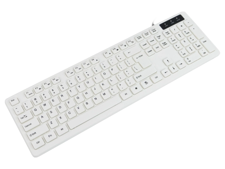 Biała klawiatura przewodowa, klawisze funkcyjne, HDWR typerCLAW-PC110W